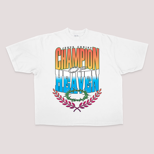 Champion Of Heaven Vintage Sports Tee (Garment Dyed White)